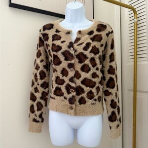 Leopard Print Button-Up Blazer